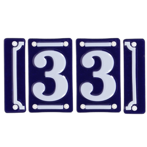 Best for Boots huisnummer 33 - met sierrand - Oudhollands - emaille - blauw/wit -