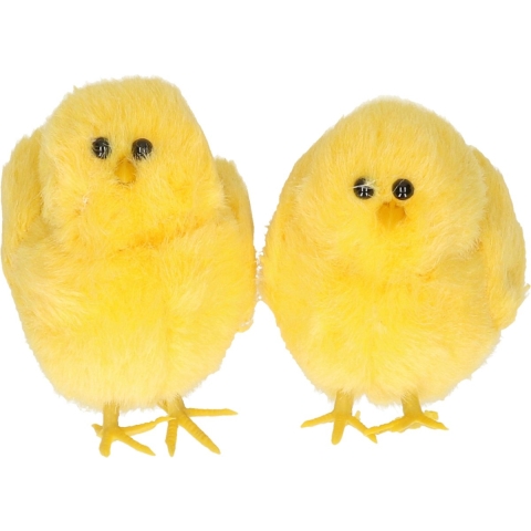 Mini kuikentjes - 8x - geel - pluche - 7,5 cm - Paaskuikentjes -