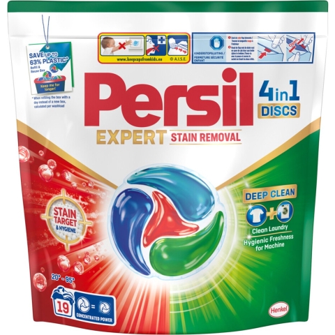 2+2 gratis: Persil Wasmiddelcapsules Discs Stain Removal 19 stuks