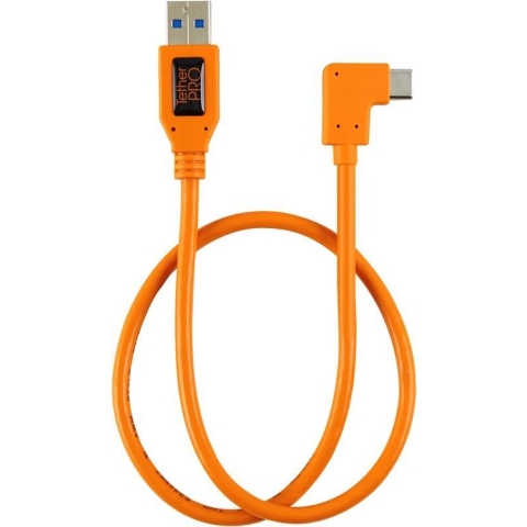 Tether Tools USB-kabel USB-A stekker, USB-C stekker 0.50 m Oranje 90° haaks naar rechts TET-CUCRT02-ORG