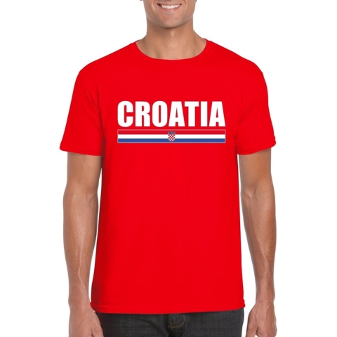 Rood Kroatie supporter t-shirt voor heren L -