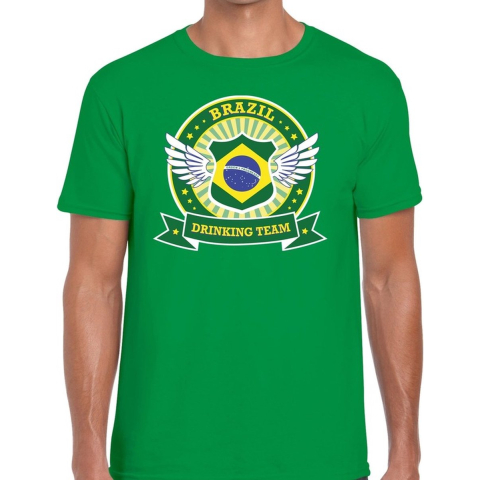 Groen Brazil drinking team t-shirt heren 2XL -