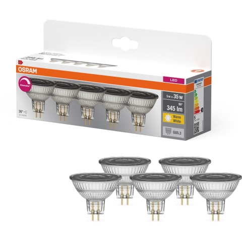 OSRAM 4099854352393 LED-reflectorlamp-lamp Energielabel G (A - G) GU5.3 5 W Warmwit 5 stuk(s)