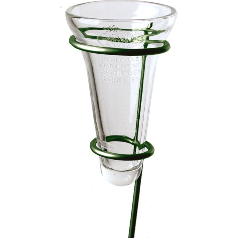 Regenmeter - glas - verzinkte grondpen - 69 cm -