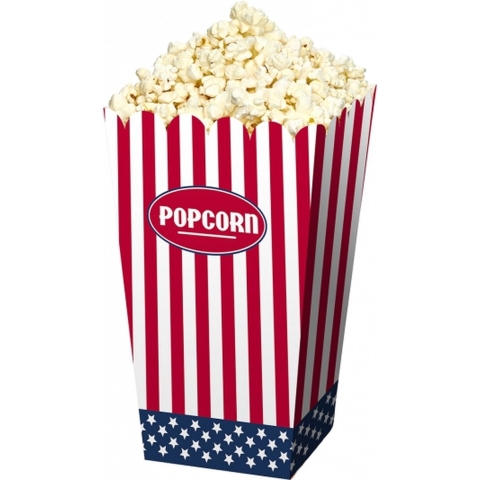 Amerikaanse popcorn en snoep serveer bakjes - 24x stuks - 16 x 9 cm - karton -