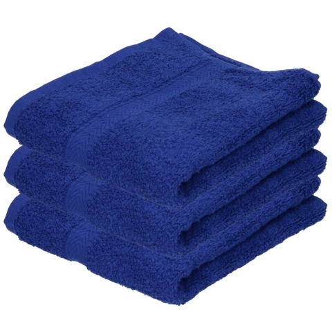 3x Luxe handdoeken blauw 50 x 90 cm 550 grams -