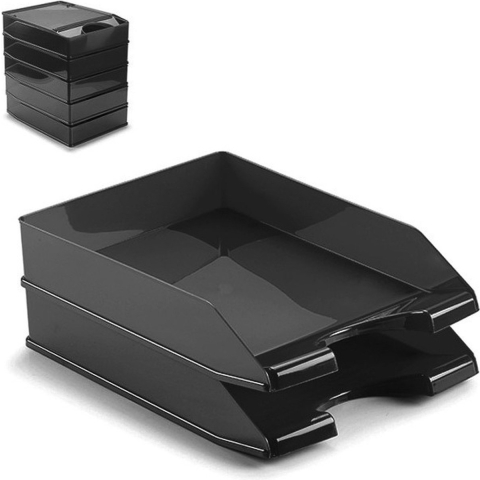 Set van 8x stuks brievenbakjes zwart A4 formaat -