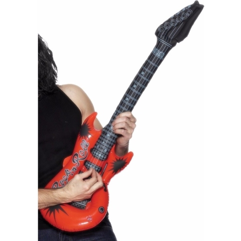4x stuks opblaasbare rode elektrische gitaar 99 cm -