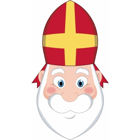 Pakket van 10x stuks Sinterklaas uitknip knutsel maskers 26 x 27 cm -