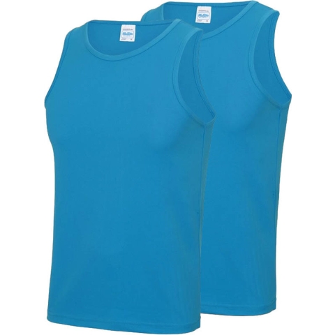 2-Pack Maat M - Sport singlets/hemden blauw voor heren M -