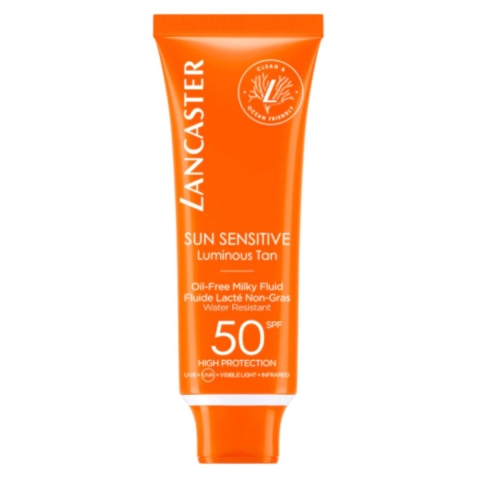 2x Lancaster Sun Sensitive Oil Free Milk Fluid SPF 50 50 ml