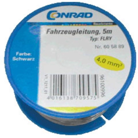 Conrad Components 605889 Voertuigsnoer FLRY-B 1 x 4 mm² Zwart 5 m