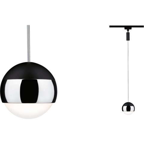 Paulmann Pendel Capsule 230V-railsysteem lamp URail LED vast ingebouwd 6 W LED Zwart (mat), Chroom