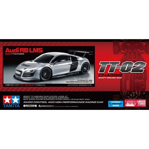 Tamiya 1:10 RC auto Elektro Straatmodel Audi R8 LMS 2008 4WD Bouwpakket
