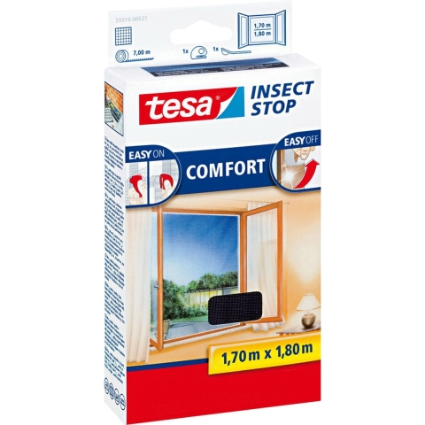 1x Tesa vliegenhor/raamhor zwart 1,7 x 1,8 meter -