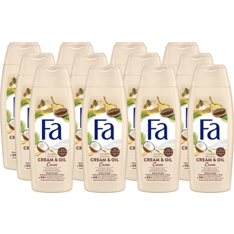 12x Fa Douchecrème Cream&Oil Cacaobutter&Coconut oil 250 ml