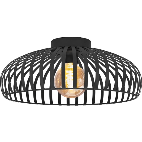 EGLO Mogano 3 - Plafondlamp -Ø 43 cm - E27 - Zwart - Staal