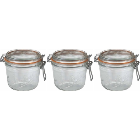18x stuks weckpotten/inmaakpotten met beugelsluiting 500 ml -