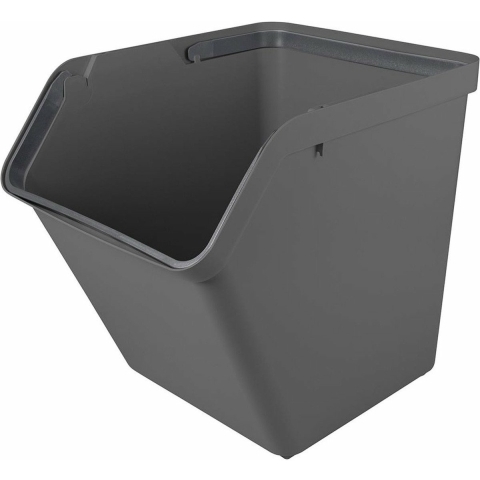 Sunware Sigma Home sorteer bak - afvalbak - antraciet - stapelbaar - 60L - 49 x 39 x 45 cm -