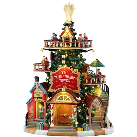 Kerstdorpminiatuur The Tannenbaum Tower Christmas Shops 23x26x37 cm - Lemax
