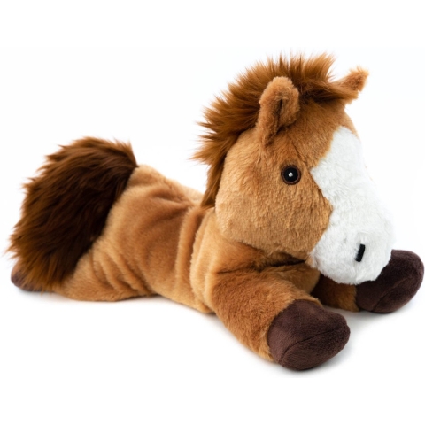 Habibi Warmte/magnetron opwarm knuffel - Paard - bruin - 35 cm - pittenzak -