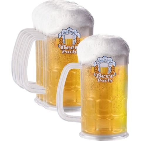 Bierpullen - 6x st - 500 ml - hard plastic - bierglas - halve liter - bier beker - Oktoberfest -