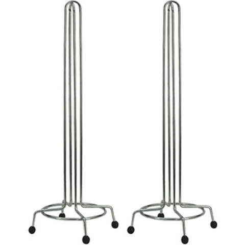 2x Staande toiletrolhouders zilver 47,5 cm -