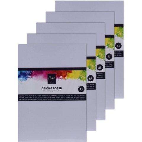 5x A3 Schilderkarton met canvas 40 x 30 cm -