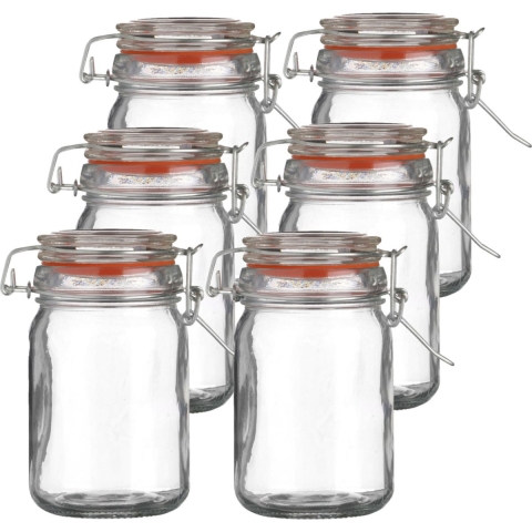 Weckpot/inmaakpot - 10x - 250 ml - glas - met beugelsluiting - D7 x H12 cm -