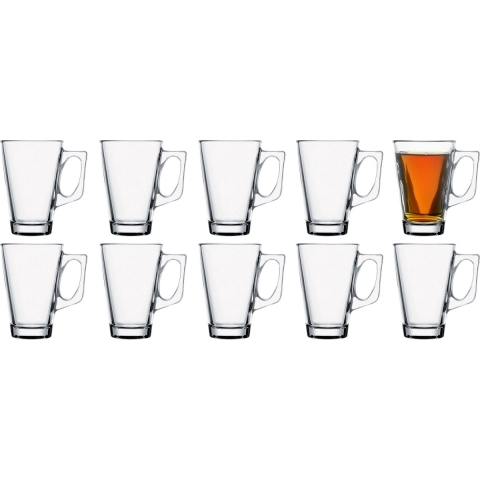 Pasabahce Koffie/thee glazen Ceylon - set 10x stuks - transparant glas - 250 ml -