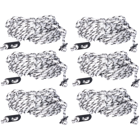 Scheerlijnen / touwen met gatspanners - 6x - zwart/wit - 4 mm x 10 meter -