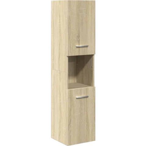 vidaXL - Badkamerkast - 30x30x130 cm - 3 vakken - Sonoma eiken