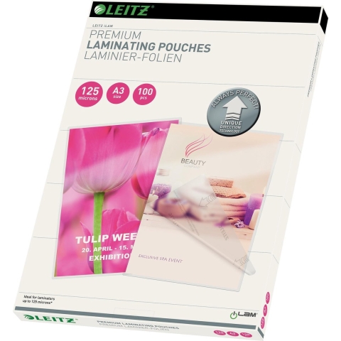 Leitz Lamineerfolie DIN A3 125 micron glanzend 100 stuk(s)