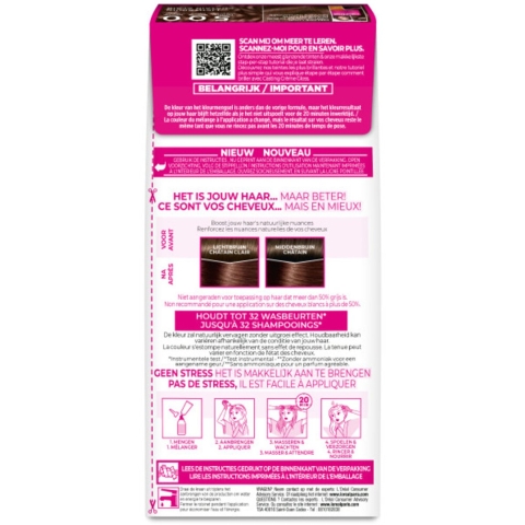 2x L'Oréal Casting Crème Gloss Semi-Permanente Haarkleuring 500 Lichtbruin
