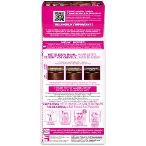 2x L'Oréal Casting Crème Gloss Semi-Permanente Haarkleuring 535 Licht Goud Mahoniebruin