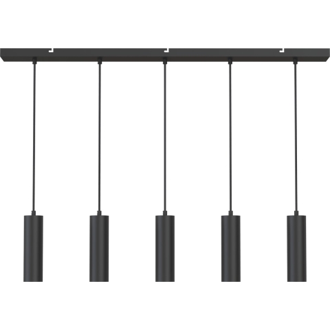 Calex Hanglamp - GU10 - 5-Lichts - Plafondlamp - Mat Zwart - Eetkamer - Keuken - Eettafel - Excl. lichtbron