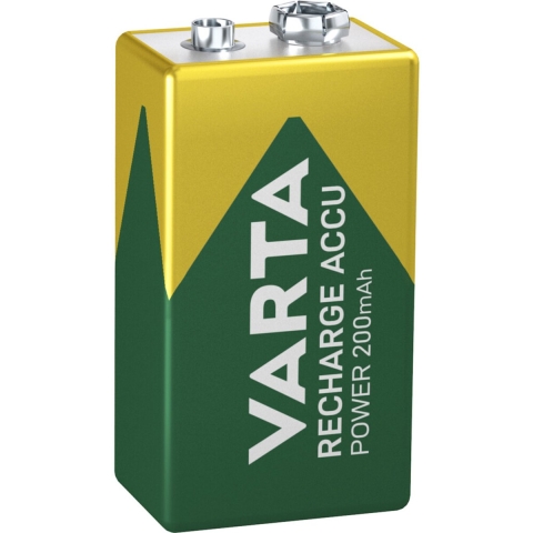 8x Varta Recharge Accu Power Oplaadbare Batterijen 9V 200mAh