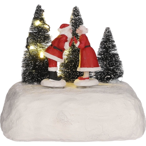 Kissing Santa battery operated - l16xw12,5xh14cm - Luville