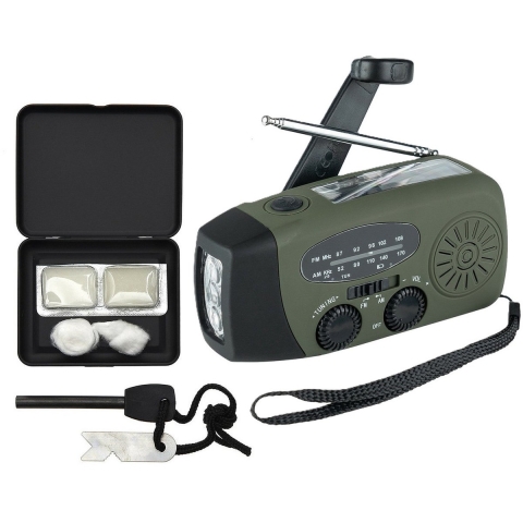Fosco Noodpakket/Survival prep set - noodradio met handzwengel - vuurstarter set -