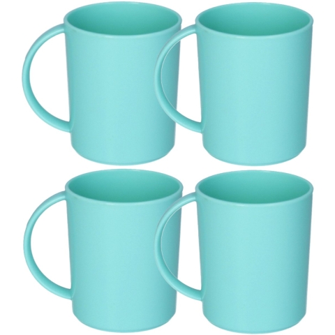 Plasticforte onbreekbare Drinkbekers - 12x - kunststof - 350 ml - groen - kinderen - camping -