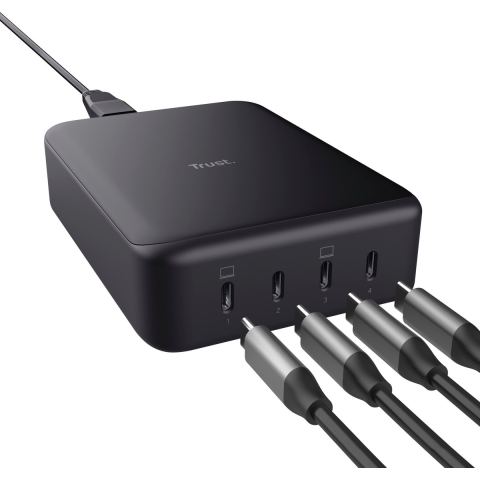 Trust MAXO USB-oplader 240 W 4x USB-C USB PD Zwart Binnen USB Power Delivery (USB-PD)