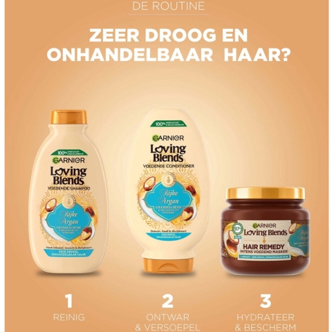 3x Garnier Loving Blends Rijke Argan Haarmasker 340 ml