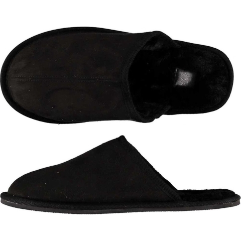 Heren instap sloffen/pantoffels - laag - zwart - maat 45-46 45/46 -