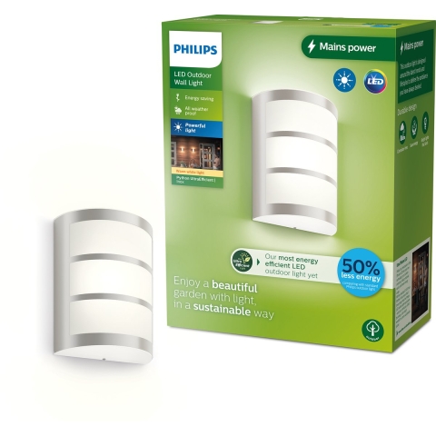 Philips LED Python 8720169263758 LED-buitenlamp (wand) LED 3.8 W RVS
