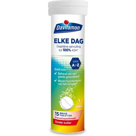 Gratis Verzending: 4x Davitamon Elke Dag Bruis Granaatappel 15 stuks
