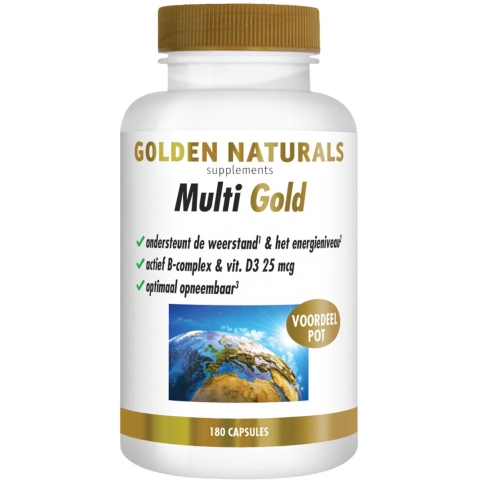 Gratis Verzending: 2x Golden Naturals Multi Gold 180 vegacapsules
