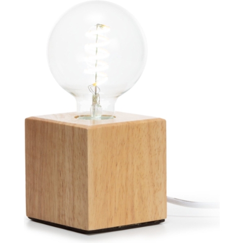 Vellight - Lampvoet - Kubus E27 60 W IP20 Hout 90 mm x 90 mm