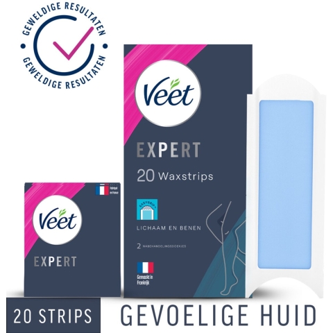3x Veet Expert Koude Waxstrips Benen Sensitive 20 stuks
