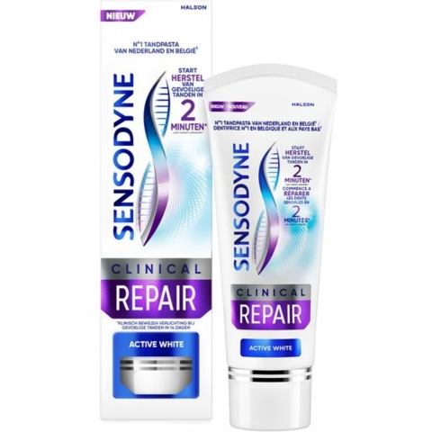 3x Sensodyne Tandpasta Clinical Repair Active White 75 ml