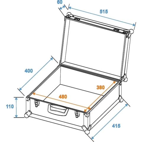 Roadinger Roadinger Case Flightcase (l x b x h) 445 x 525 x 195 mm